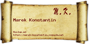 Marek Konstantin névjegykártya